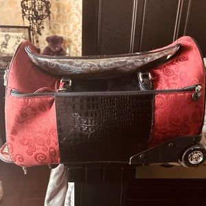 Brighton Luggage Red and Black 2 wheeler normal wear, no tears.